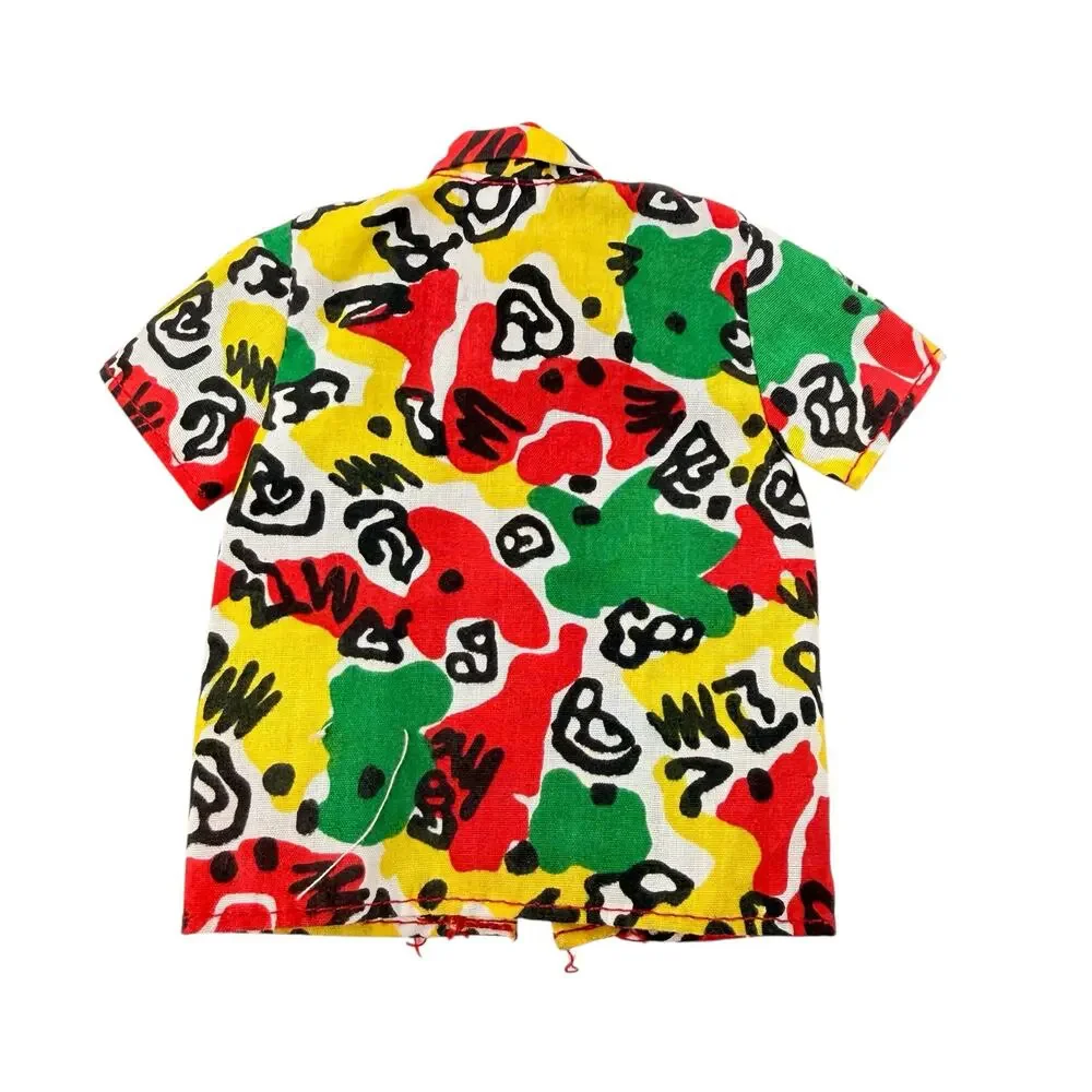 Genuine Barbie‎ Doll Shirt Ken Hawaiian Button Up Colorful Vintage Style Top
